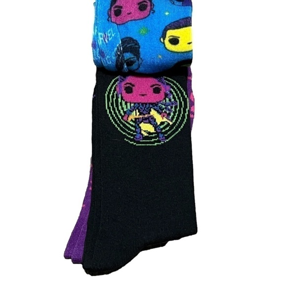 Marvel Studios The Infinity Saga Funko Pop Neon Women’s Socks 3 Pairs (One Size) - Picture 2 of 6